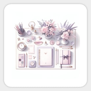 Feminine Desk Accessories Sticker